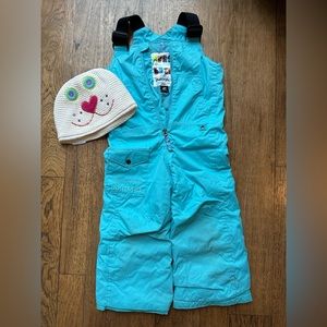 Burton girls turquoise snow ski bib